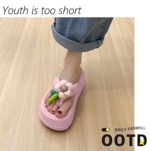 สุดคิ้วท์ รองเท้าแตะหูหนีบเสริมส้น LHMoonlight คุณภาพดี เบา กันลื่น สีสันสดใส แถมตัวติดน้อนดอกไม้ คุณผู้หญิงควรมีติดบ้านไว้