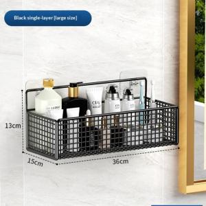 [CL]Wall-mounted High Capacity Hanging Storage Rack For Store Items With Adhesive Backing Bathroom Towel Toiletries Storage Rack
