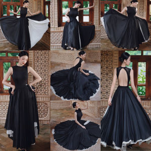 High Waist Dance Dress Sleeveless Large Pendulum Skirt Set for Women Classic Ancient Dance Costume Modern Dance Audition