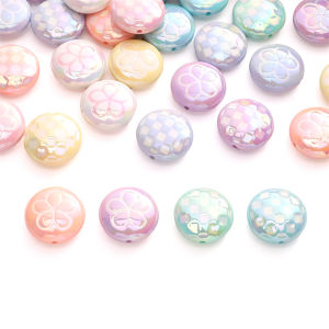 2ชิ้น25มิลลิเมตรอะคริลิคลูกปัดทรงกลมแบนสีสันสดใสเสน่ห์สำหรับเครื่องประดับสร้อยข้อมือทำ DIY โทรศัพท์สร้อยคอต่างหูเครื่องประดับ