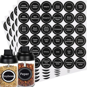 180PCS Spice Stickers Kitchen Jar Spice Bottle Label Kitchen Label Food Storage Stickers Waterproof Blackboard Label Stickers
