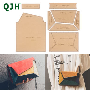 1Set Large Capacity Polygon Splicing Crossbody Purse Bag Kraft Paper Template with HoleDIY Leather Handmade Crafts-Special Gif