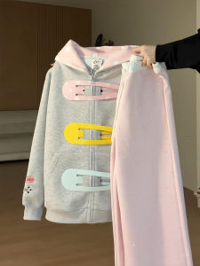 XIANGBAIWEI | Fun Designed Polka Dots Loose Color-blocking Hoodie