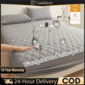 CASA Waterproof Bed Sheet Single /Super Single Student Fitted Bedsheet Anti-Slip Mattress Protector Cover