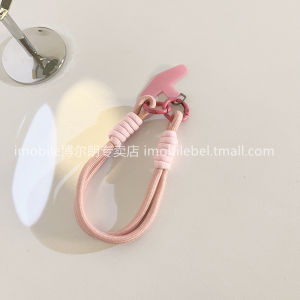 สร้อยข้อมือผ้าไหมพรมสีชมพูเรียบง่ายสำหรับเคสโทรศัพท์มือถือ โซ่กุญแจรถยนต์ หูฟัง ของตกแต่งสำหรับนักเรียน รุ่นป้องกันการสูญหาย 691