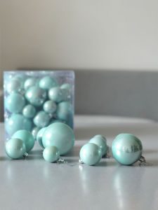 Nordic Pearlescent Blue Champagne Gold Christmas Ball Office Window Display Decorations Christmas Tree Ornament Festive Supplies