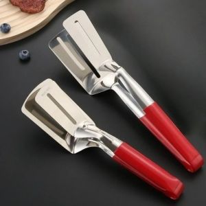Kitchen Tools Stainless Steel Barbecue Clip Fish Frying Shovel Anti Scalding Handle Barbecue Pliers Multifunctional Food Tongs