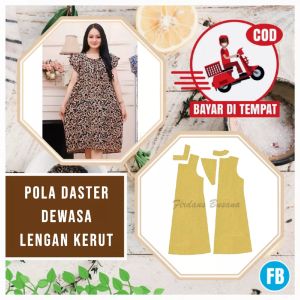 【COD】Pola Daster Dewasa Lengan Kerut | Pola Baju Wanita Lengkap | Pola Instan Daster | Pola Jiplak Daster | Pola Jahitan Lengkap Firdaus Busana