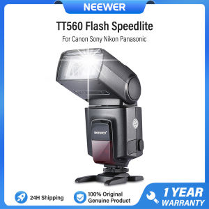 NEEWER TT560 Flash Speedlite แฟลช Speedlite แฟลชสำหรับกล้องดิจิตอลพร้อมช่องเสียบแฟลชมาตรฐาน สำหรับ Canon Sony Nikon Panasonic Olympus Pentax