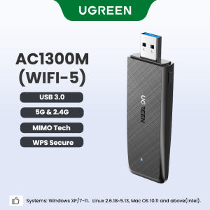 UGREEN 2.4G & 5G Wifi Wireless Adapter 1300Mbps 650Mbps USB WiFi Netowrk Card for PC Computer USB WiFi Adapter USB Ethernet WiFi