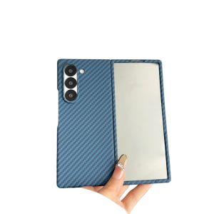szhaiyu | Shockproof Carbon Fiber Pattern Phone Case For Samsung Galaxy Z Fold 8 7 6 5 4 Ultra With Tempered Glass Film Protective Cover