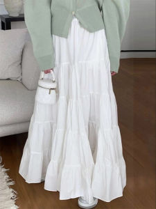 Váy Chữ a Bằng Vải Voan Trắng Mùa Hè Cho Nữ Váy Dài Đến Đầu Gối Váy Dài Váy Xếp Nếp Ngọt Ngào Váy Che Mông Váy Dài