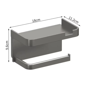 [Plastic Toilet Paper Holder] Wall-Mounted Toilet Paper Holder - Multi-Functional Roll Paper Holder No-Drill Space-Saving