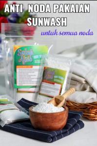 SUNWASH Serbuk Ajaib Pembersih Serbaguna Penghilang Jamur Noda Pakaian Anti Noda Berat 100 gr