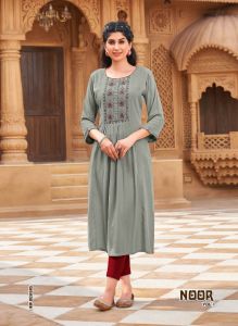 JM Couture Elegant embroidery A-line gathered kurta