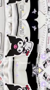 3D White Black Foldable Cute Kuromi / Pochacco Large Storage Pencil Case Bag