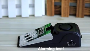 【SKIT SG】Anti Theft Security Door Stopper Alarm 120 Decibel Loud Door Wedge Alarm Sensor Portable Lightweight Battery Operated Doorstop for Home Travel Hotel Apartment Office Floor Protection Safety Security Device