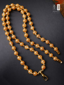 Original Buddha Amulet Necklace Gold Foil Pendant Chain Rotatable Eagle Beak Clasp Crystal Amber Jade Sweater Chain Fashion Jewelry