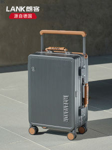 Raenlkor Retro Aluminum Frame Luggage 20 Inch Carry-On Suitcase for Men And Women High Aesthetic Value PC Material Travel Bag