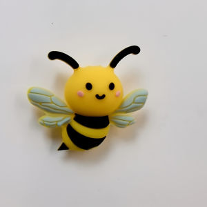 5Pcs Silicone Focal Theme 3D Bee Spacer Character Beads For Jewelry Making DIY Creative Special Beaded Pens Decors Keychain