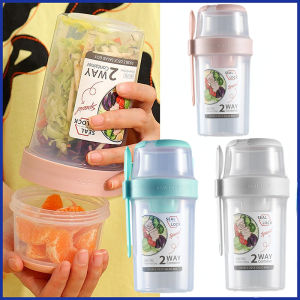 Salad Shaker Cup Salad Dressing Container To Go with Lids and Fork Keep Fit Salad Meal Shaker Cup