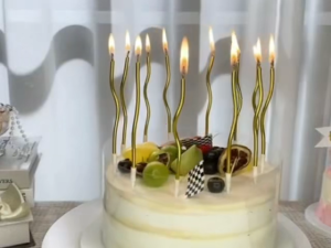 6pcs/Box Birthday Candle Metallic Gold Spiral Birthday Candles For Cakes Topper Wedding Party Cake Candle Decoration