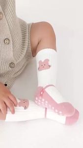 3Pairs Kids Non Slip Socks For Girls Boys Cotton Soft Toddler Floor Home Childrens Socks For Baby Elegant Child Sock Anti-slip