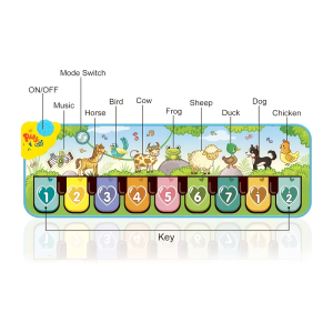 Kids Piano Mat 110cm Animal Sounds Dual Mode Music Toy Artistic Motor Skill ToyFoldable Toddler Learning Mat