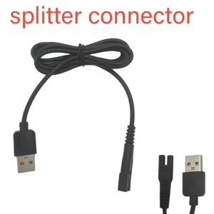 3.7-5V USB Power Cord Universal 2-Prong Charger for Hair Clipper Pet Electric Shaver
