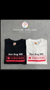 Adult/Kid Youtube Channel T-shirt Youtuber Custom Name/Text Subscribe Content Creator Influencer Tee Baju