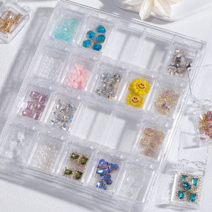 Acrylic Nail Art Storage Box Pearl Jewelry Box Multi-grid Detachable Drill Accessory Box for Manicure Tools