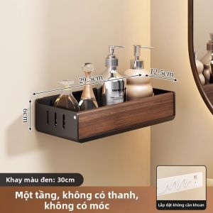 Kệ Tường Treo Không Khoan Đục Gỗ Hạt Dẻ cho Phòng Tắm