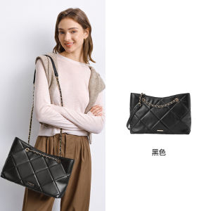 Semir Womens Large Capacity Tote Bag Diamond Grid Chain Crossbody Bag Commute Casual Simple Style Double Shoulder Strap
