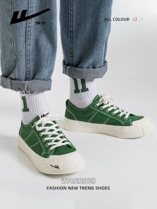Warrior | Mens Canvas Shoes Breathable Versatile Low-Top Retro Sports Board Shoes For Couples Casual Plain Pattern Flat Heel Rubber Sole