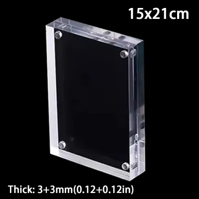 New Transparent Photo Frame Magnetic 3+3mm Poster Display Stand Acrylic Fridge Magnets for Room Desk Home Decoration