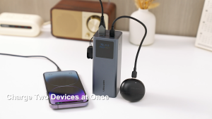 Sạc Dự Phòng 20000mAh 100W Vention PD3.0 2 Cổng (1C1A) Màn Hình TFT Hiển Thị Thông Số Thông Minh Có Sẵn Cáp USB-C - Sạc Laptop Gaming/Creator - Hàng Chính Hãng