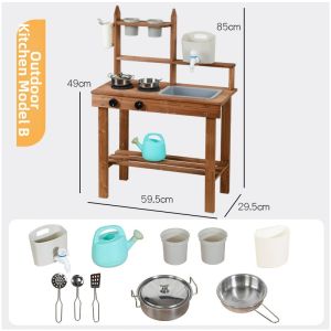 YOULEBI | Interactive Simulation Kitchen Playset Wooden