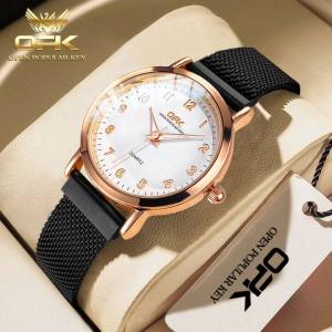 Jam Tangan Wanita Terbaru 2025 Anti Air Stylish Elegan Bercahaya Cermin HD Tali Jam Baja Tahan Karat