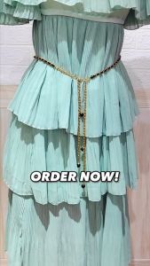 belt rantai hitam elegant wanita