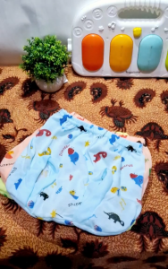 Celana Pop Katun Bayi Motif Fulfrin 12pcs - Laki-laki/Perempuan 0-6 Bulan BB 3-10kg - Variasi Warna Biru, Hijau, Kuning & Putih