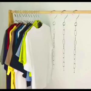 JeDa โซ่แขวนของ โซ่แขวนผ้า ตะขอห่วงโซแขวนผ้า ช่องแขวน 10 ช่อง