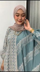 Gamis Kaftan Terbaru Rayon Premium Kekinian Jumbo Motif MARISKA / Baju Muslim Wanita Lebaran