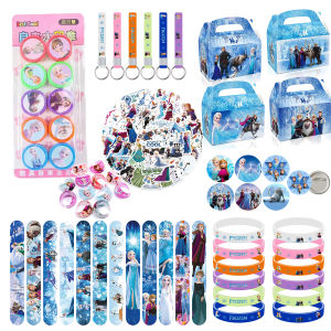 Frozen Party Favors Anna Elsa Princess Gift Bag Goody Bag Pinata Fillers Seal Stamps Stickers Slap Bracelets Party Decorations