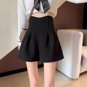 DSF Studio Black Shorts Childrens Spring and Summer New High Waist Skinny A-shaped Wide Leg Pants Small Loose Casual Pants