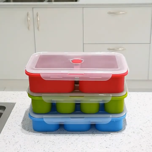 Large capacity silicone baby food freezer box silicone food preservation storage box