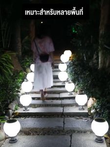 โคมไฟโซล่าเซลล์หัวเสา ปรับได้ 3 สี กันน้ำ ใช้ในสวนและสวนเพื่อประดับสวยงาม Solar lawn light Solar Garden Light