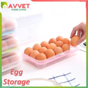 AVVET Kotak Penyimpanan Telur 15 Sekat: Organizer Penyimpanan Telur Murah & Anti Pecah