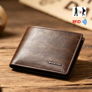 VOCOAL Mens Wallet Cash Slot Simple Short Wallet Soft PU Business Wallet Retro Wallet Multi-Card Position Wallets Travel Purses Coin Pouch ID Credit Cards Holders