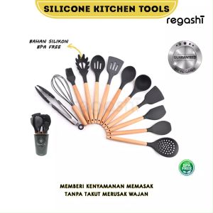 Regashi Alat Masak Sehat Silicone Kitchen Set Spatula Cooking Bpa-Free