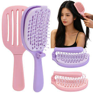 Travel Foldable Hair Brush Self-cleaning Portable Pocket Hair Brush Wet Dry Hair Hairbrush Anti-Static Massage Comb Hairstyling Supplies